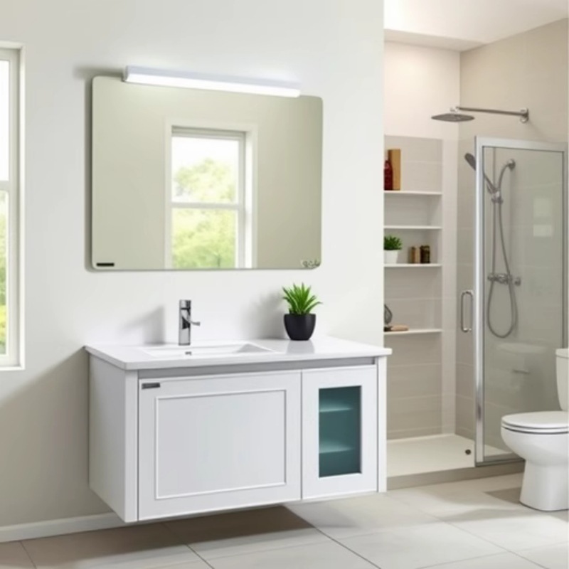 定制浴室柜多层实木来图加工LED智能镜烤漆浴室柜