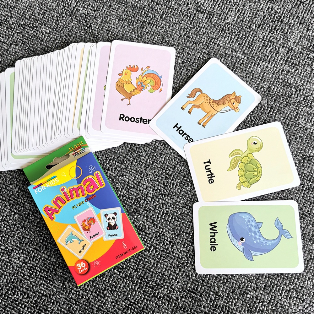 Infant Enlightenment Early Education English Word Recognition Card Color Visual Flash Card Teaching Aids Cross-border Flash Cards
