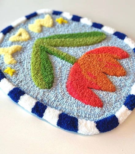 Stitch stitch tulip cartoon cute yarn coasters DIY material kit creative stress relief home decor