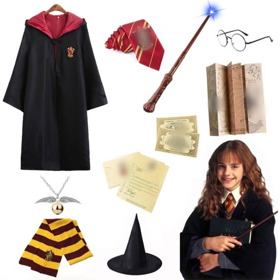Harry Potter Cosplay Costume Student Performance Costume Hogwarts Academy Wizard Robe Halloween Cloak