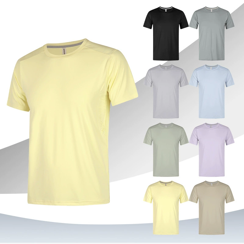 Мужские спортивные быстросохнущие короткие рукава впитывают влагу и потоотделение прохладно повседневная футболка с короткими рукавами солнцезащитная футболка