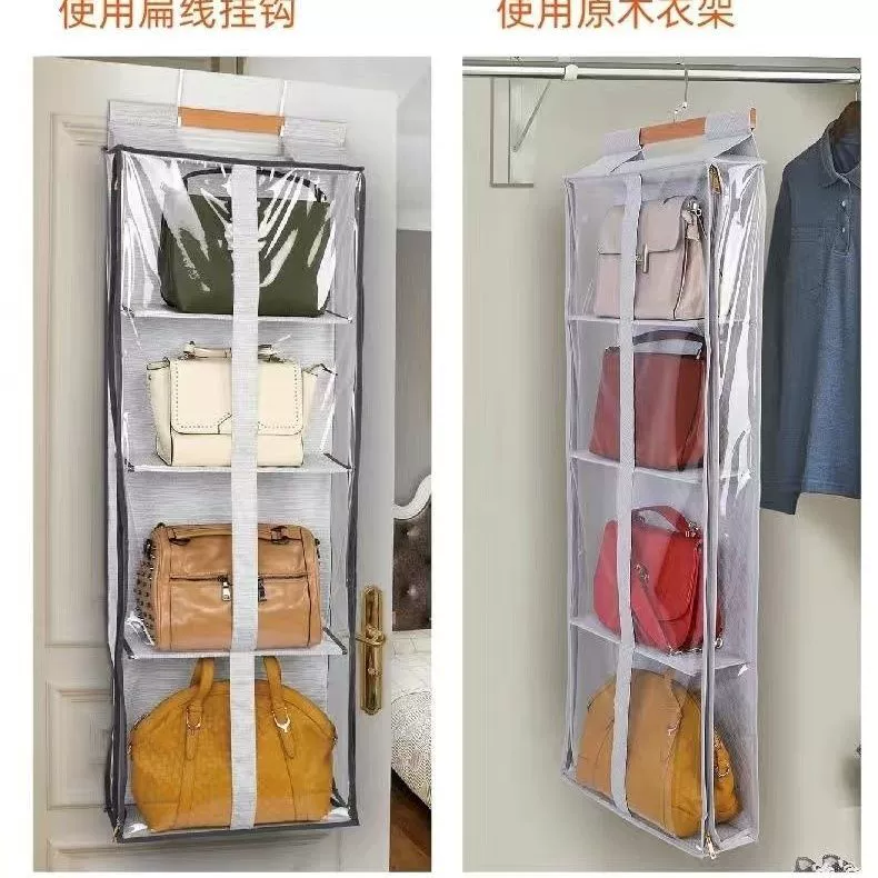 Пылезащитная сумка для хранения, подвесная сумка за дверью, подвесная сумка для гардероба, настенный органайзер для шляп, прозрачная тканевая сумка для хранения