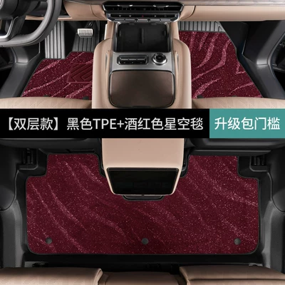 Ayaqaltılar (Kovriklər) – mats with threshold protection - jikrypton-8xsix-seater-version-double-layerfoot-mat-wine-red-starry-sky-blanket