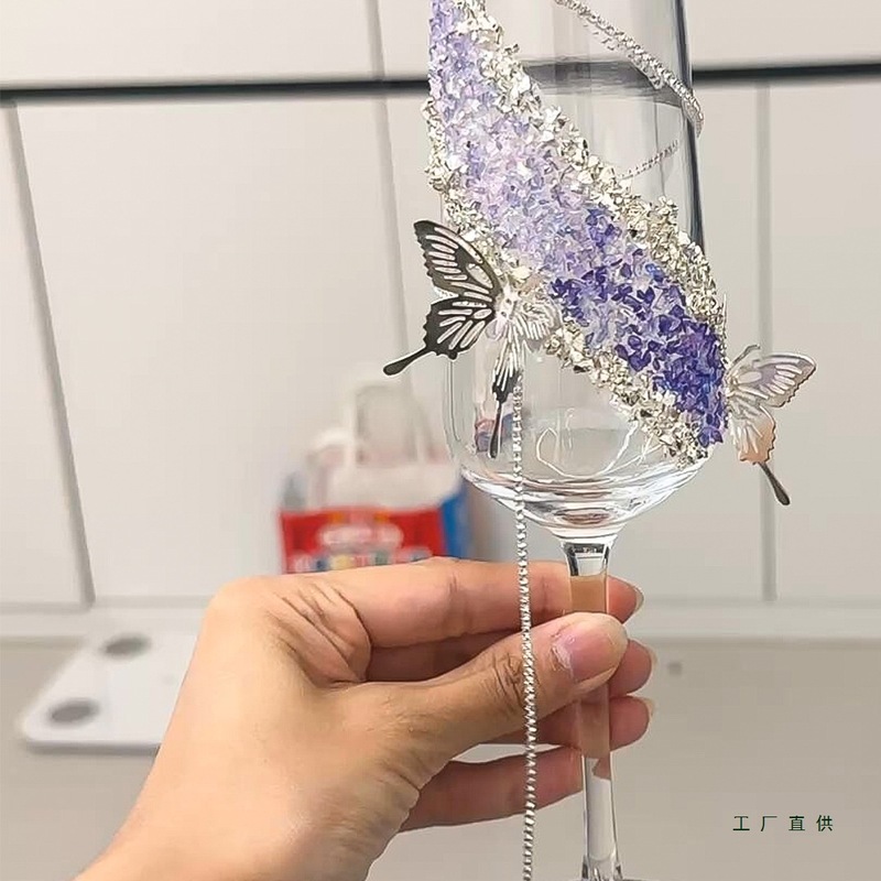 婚礼敬酒杯diy材料包一对结婚香槟杯创意高脚杯新订婚礼物送闺蜜|undefined