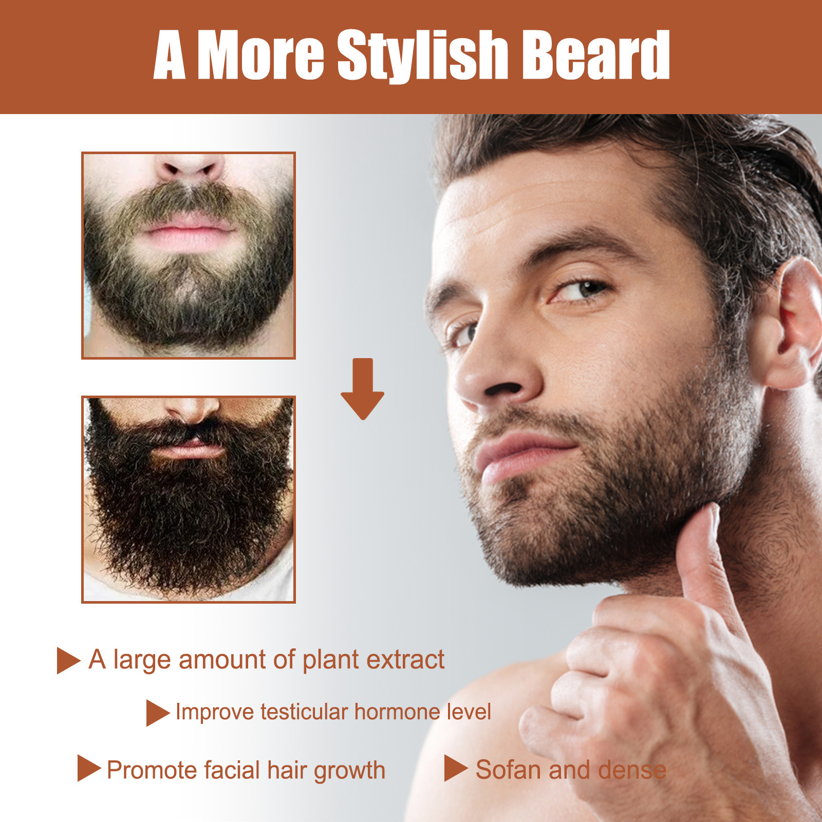 East Moon Barthaarbehandlungsflüssigkeit, pflegende, starke Bartbehandlungsflüssigkeit für Männerbarthaar_voghion.com