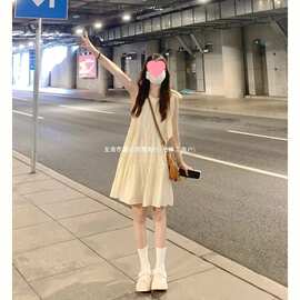 【原版做法】小个子吊带无袖挂脖连衣裙子女夏季海边度假仙女沙滩