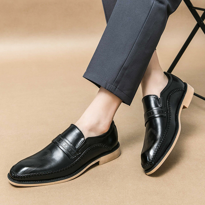 Transfronterizos de gran tamaño casual zapatos de cuero de un pie hombre 2024 primavera y otoño hombre vestido formal de negocios novio y padrino zapatos de boda