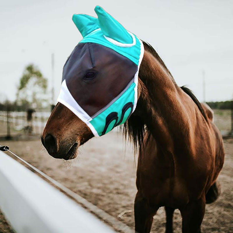 Cross-Border Breathable Horse Mask with Velcro, Anti-Mosquito and Insect-Proof Horse Head Cover, Visible Protection for the Horse's Face, Anti-Mosquito Cover, Cross-Border Hot Seller