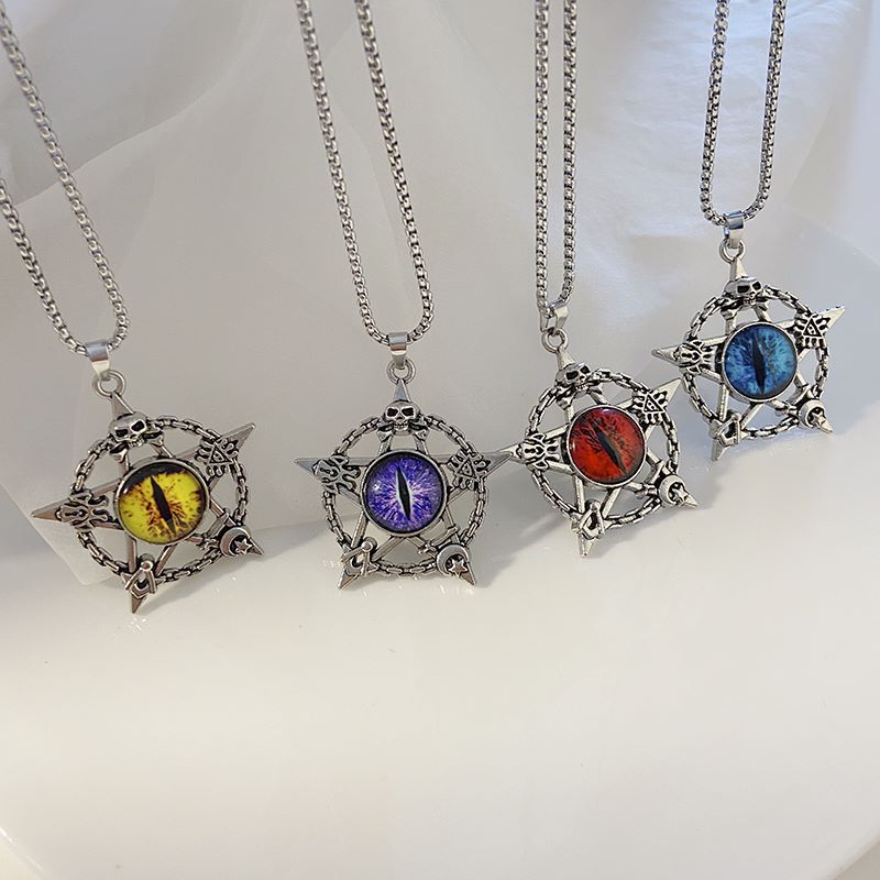 Personalized fluorescent domineering eye accessories that will glow in the night, necklaces for men, trendy and_voghion.com