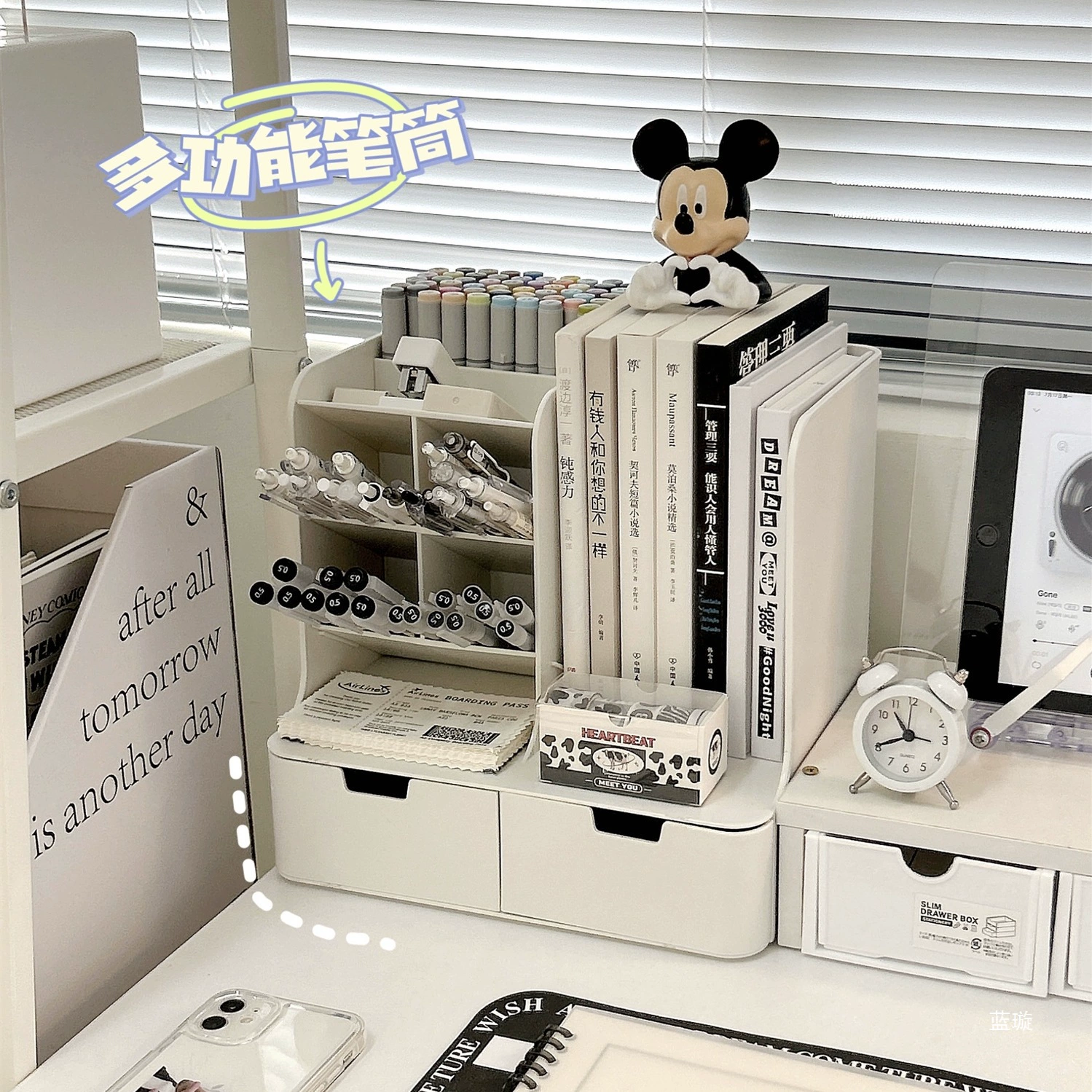 Наклонный держатель для ручек, студенческий настольный стол, стеллаж для хранения, большая емкость, ящик для хранения маркеров, офисный стержень для ручек