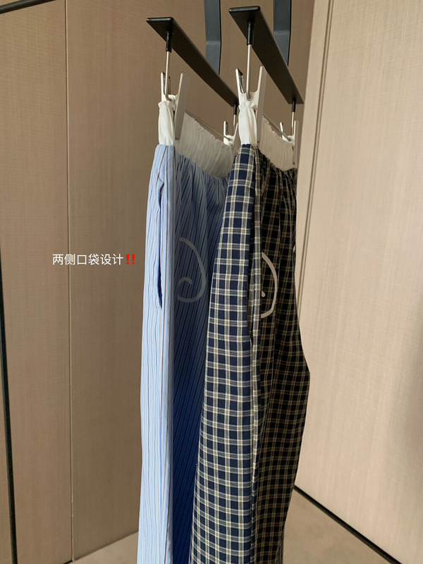 WGWE 夏の女性の韓国風ファッショナブルなストライププリントダブルウエストスプライシングルーズストレートワイドレッグカジュアルパンツ W6522|undefined