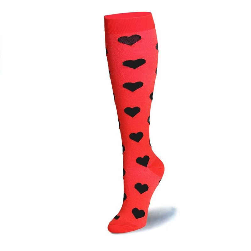 Compression Running Socks, Unisex Jacquard Knee-High Socks, Multiple Patterns, S/M & L/XL