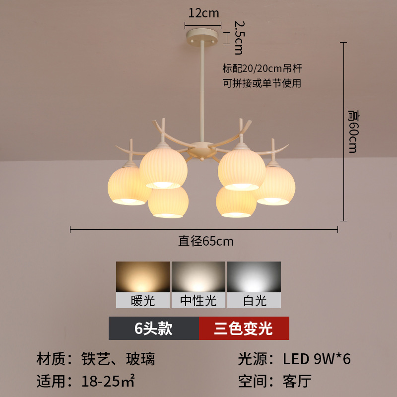 Lámpara de la sala de estar personalidad creativa calabaza cálida romántica lámpara de comedor estilo pastoral francés lámpara de habitación de niña lámpara de dormitorio