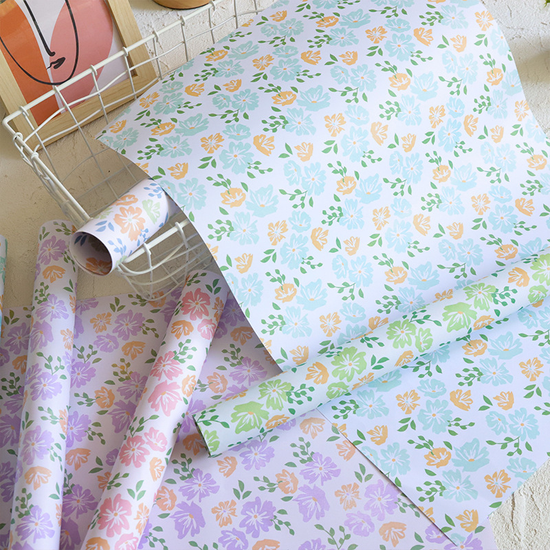 Nuevo papel de embalaje de flores frescas serie de flores trituradas de papel de embalaje de flores materiales de atmósfera de papel de arte materiales de arte floral