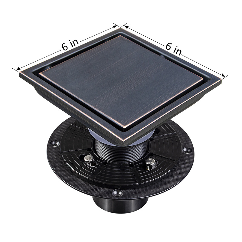 Cruz-frontera Yama 304 hijo Acero inoxidable piso drenaje cuadrado malla invisible cinturón brida americano desodorante 4in6 pulgadas al por mayor