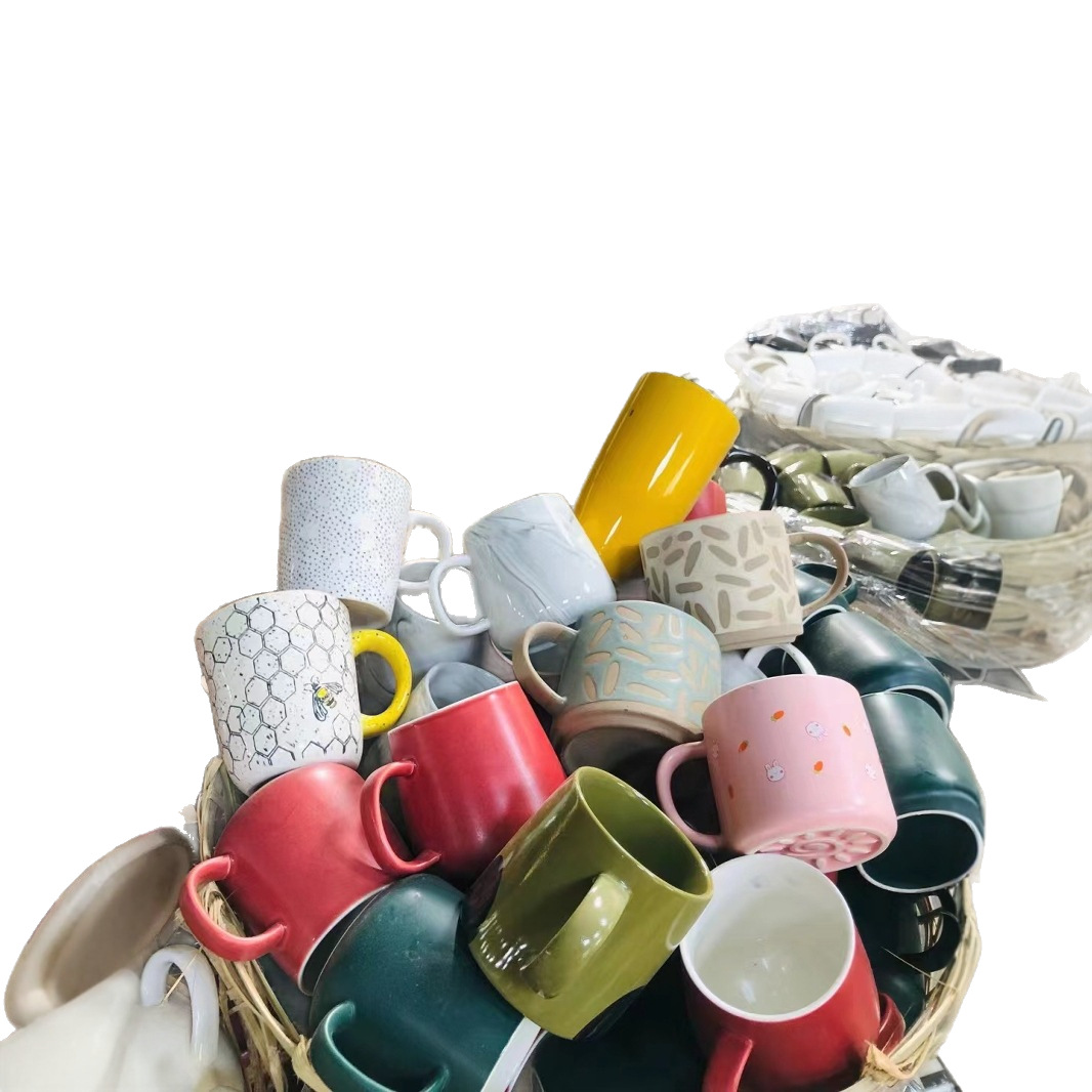 Cream Ceramic Breakfast Mug Stylish Simple Coffee Cup_voghion.com