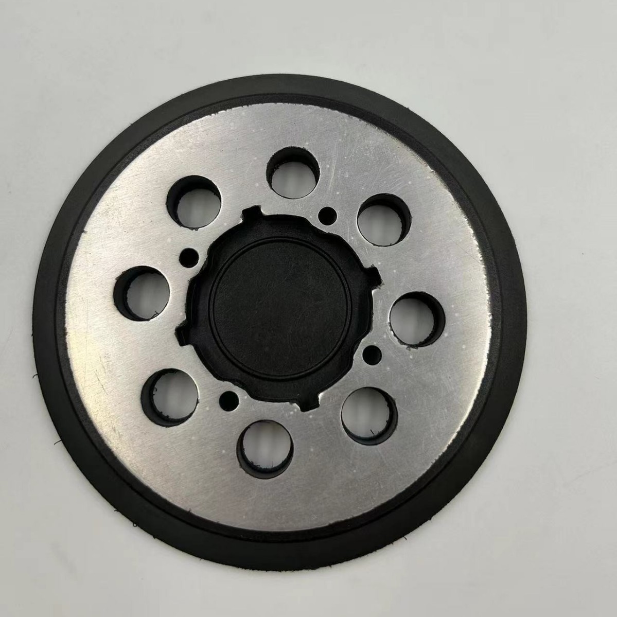 抛光盘5寸8孔铝板抛光轮自粘背绒砂纸打磨盘德伟通用托盘砂纸粘盘