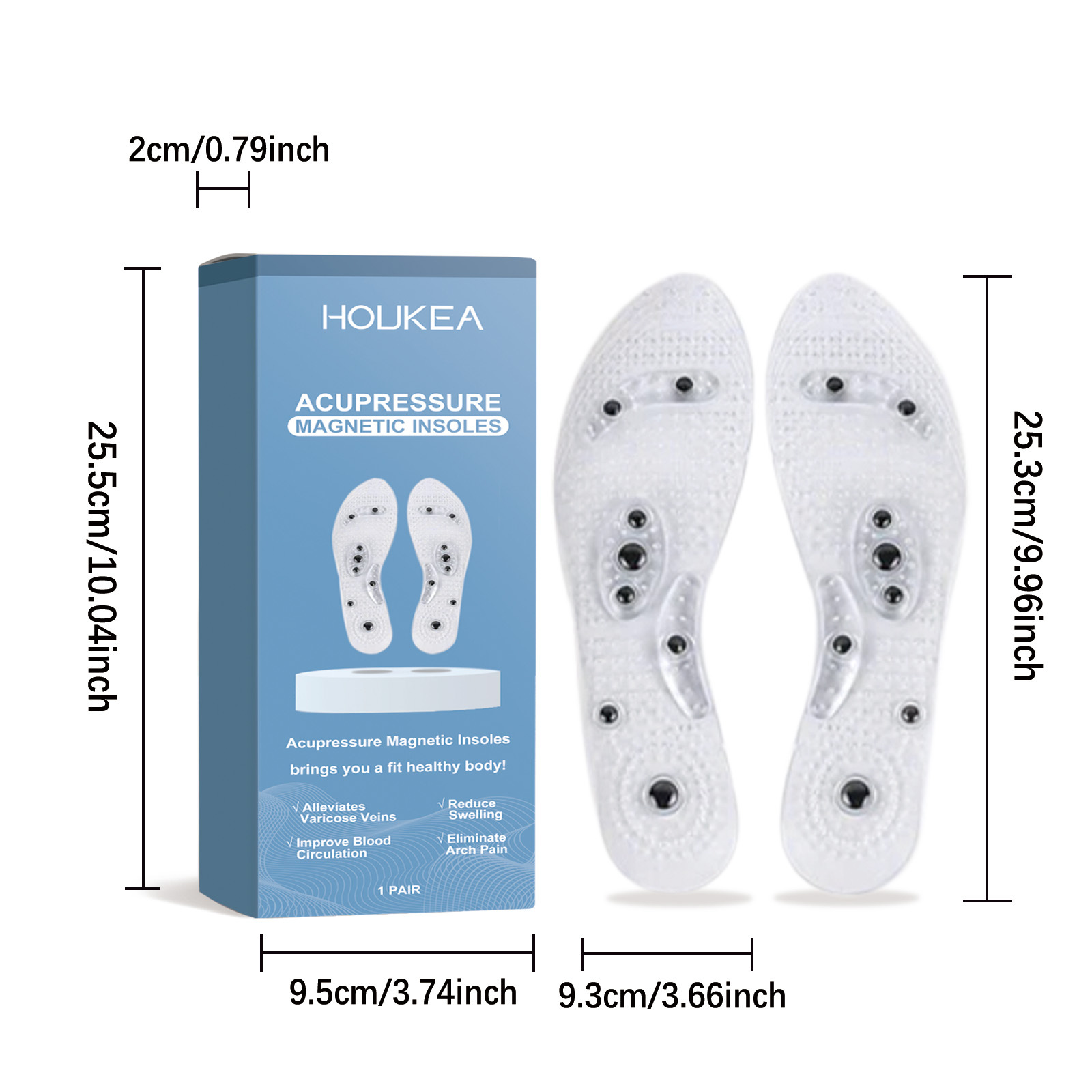 Fußakupressur-Einlegesohle, Fußpolster, langlebige, atmungsaktive Fußpflege-Massage-Einlegesohle_voghion.com