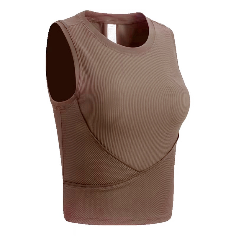 Yoga vest with chest pad women's new running tight sleeveless breathable fitness top outer wear sports T-shirt summer