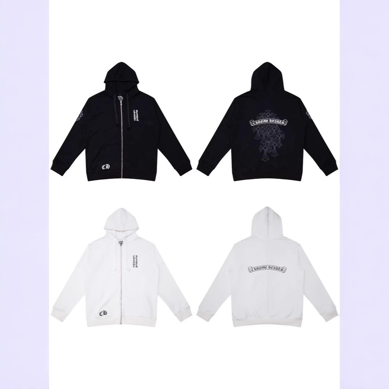 Chrome Hearts25 new high quality horseshoe cross hooded sweater for men and women with factory wholesale