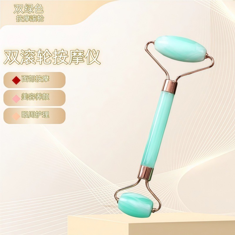 Rodillo facial de cristal en forma de corazón para masaje y lifting