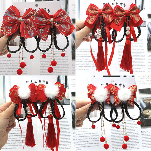 New antique style hair accessories, tassels, Tang suit, retro headwear, streamers, hairpins, female Hanfu hairbands, Chinese style children's hairpins