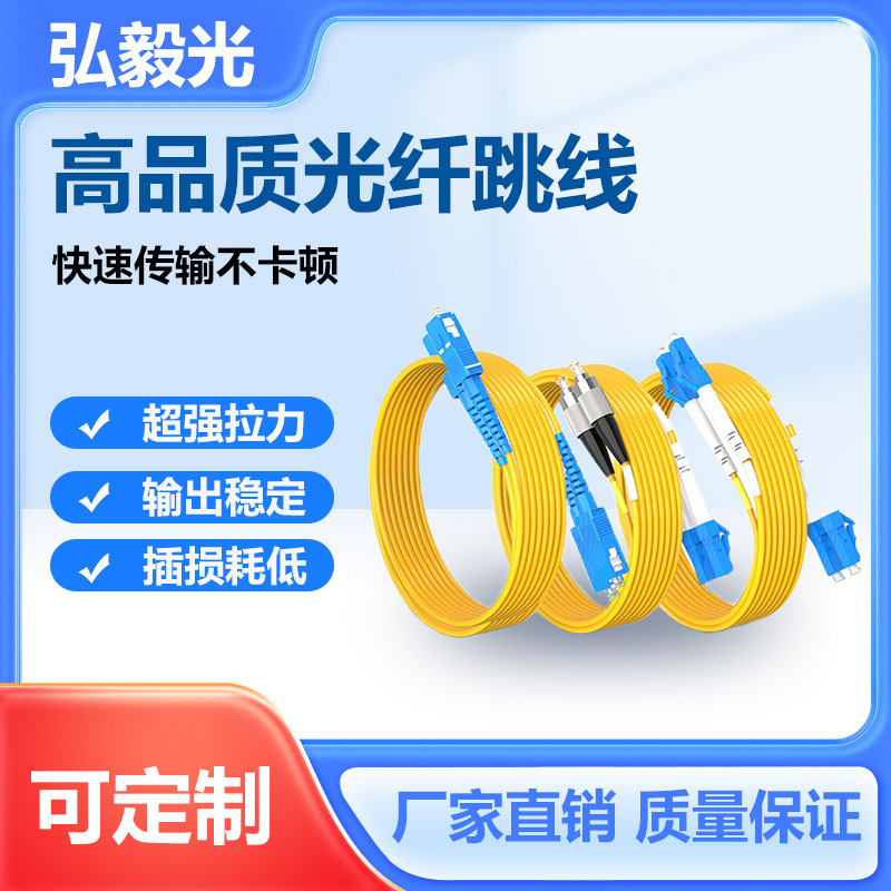 Hongyi Optical Telecom Grade Fiber Jumper SC-LC-FC-ST Jumper Single Mode Single Core Double Core 3/5 m Extension Line