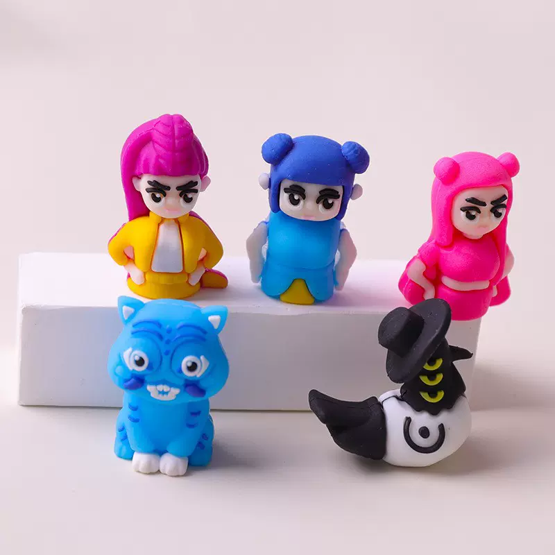 猎魔女团笔帽KPOP创意卡通中性笔保护套小学生笔配件厂家软胶笔帽