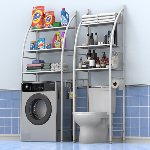 Bathroom toilet shelf wall-mounted standing basin storage rack washing machine toilet seat storage rack