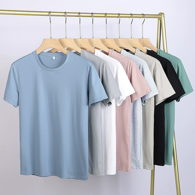 2023 новый стиль хлопчатобумажный короткий рукав дышащий пот мужская футболка молодежная летняя полурукава сплошной цвет круглый воротник