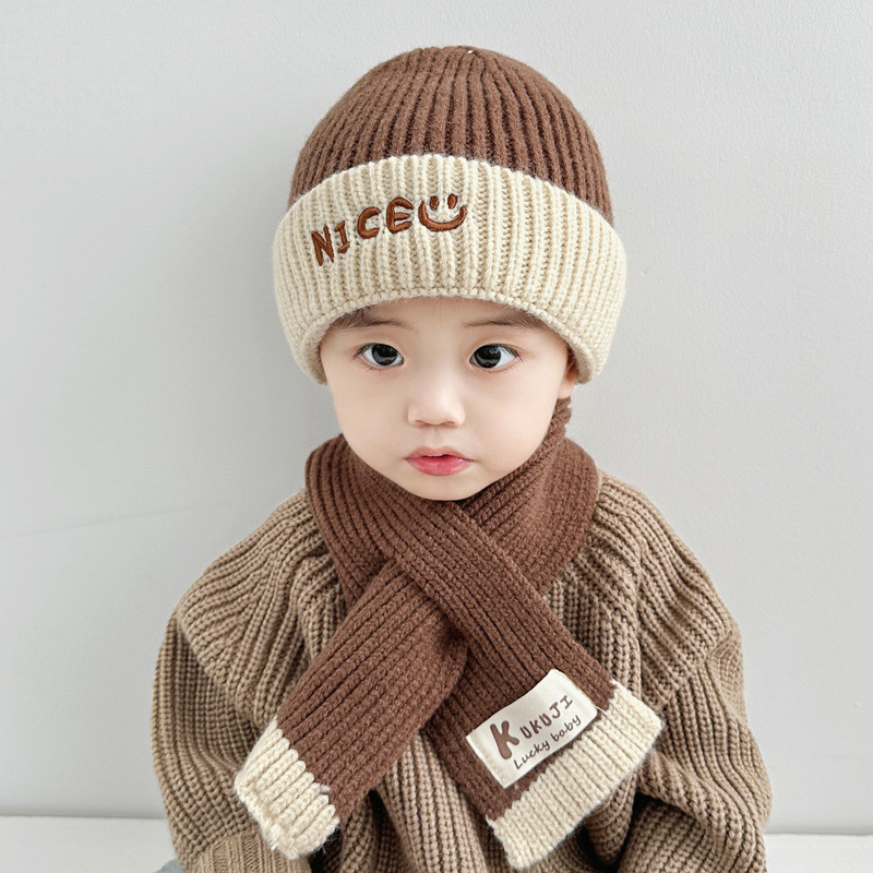 Children's demi-season knitted woolen keep warm hat for men and…