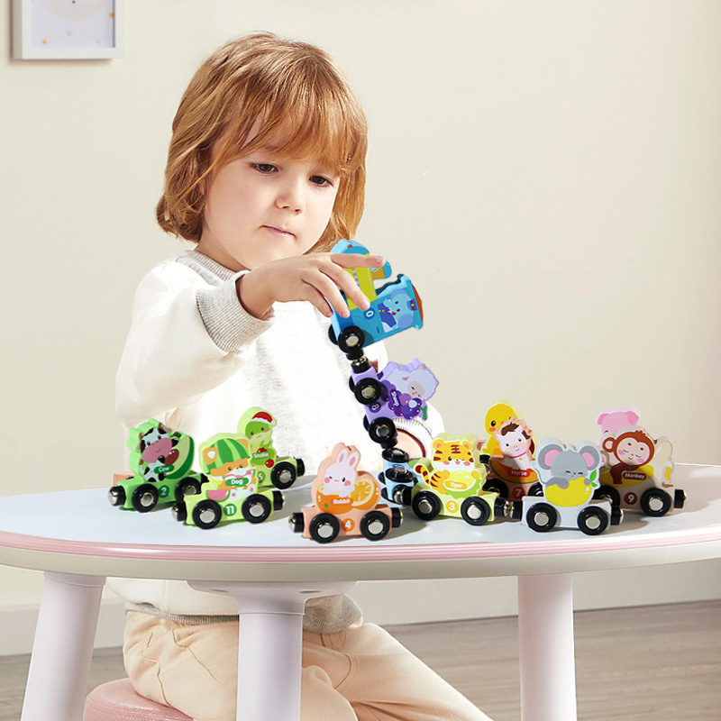 Tren magnético, números, letras del zodiaco, frutas, educación temprana Montessori, rompecabezas, bloques de construcción, juguetes, regalos para niños y niñas
