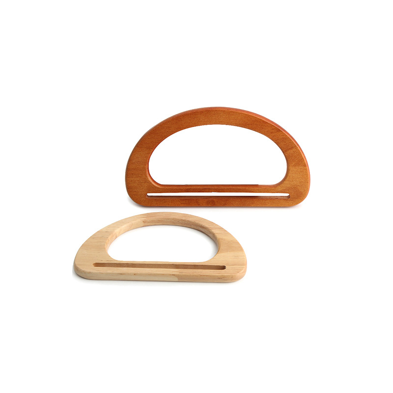 Explosiones transfronterizas de mano de madera maciza en forma de D, bolso de mano, mano de mano, mano de gancho DIY, mano de madera image 6