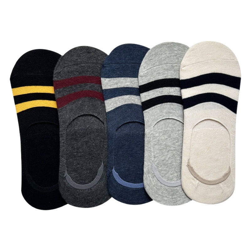 Calcetines de hombre calcetines de hombre absorbentes de sudor boca baja calcetines invisibles antideslizantes tacón verano Delgado calcetines de barco de hombre fábrica al por mayor
