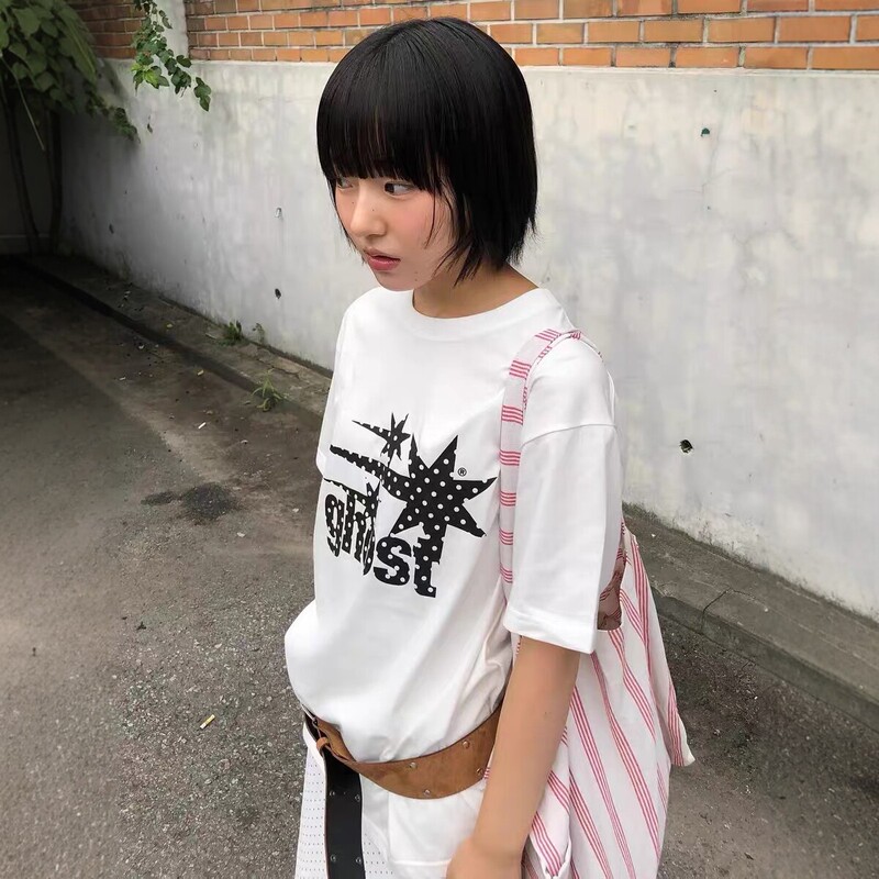 Korean Designer Brand 26 Summer New Fashion Brand Retro Polka Dot Star Distressed Print Casual T-Shirt for Men and Women Korean Designer Brand 26 Summer New Fashion Brand Retro Polka Dot Star Distressed Print Casual T-Shirt for Men and Women