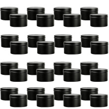 零售批发双面黑4盎司8盎司12盎司圆形蜡烛铁罐马口铁罐密封铁盒