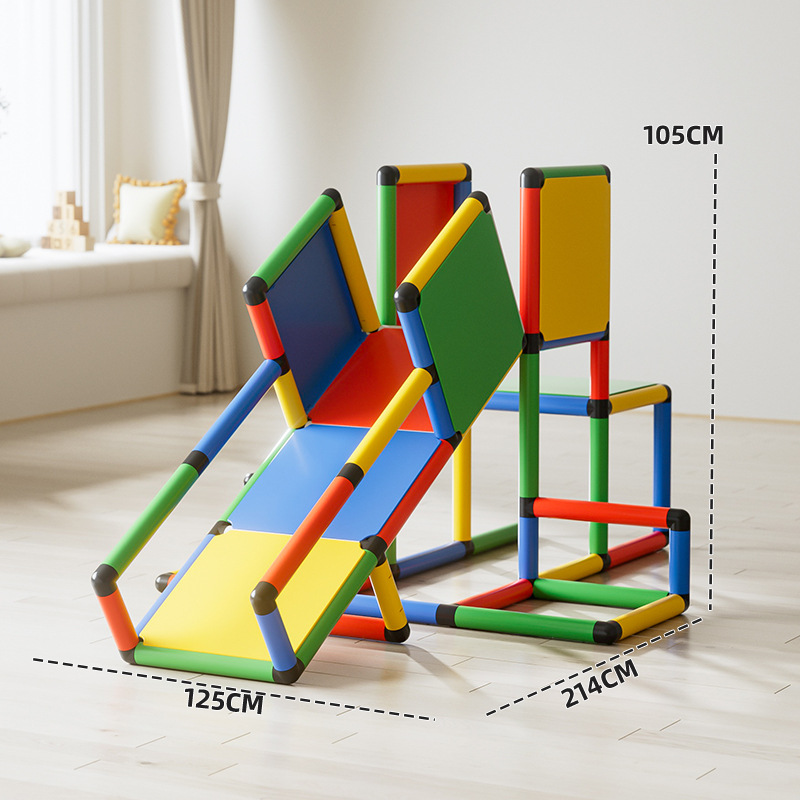 Pipa de escalada de tubería de cambio múltiple combinación de jardín de infantes de color interior de escalada de niños entrenamiento sensorial de escalada de roca juguetes de puente oscilante