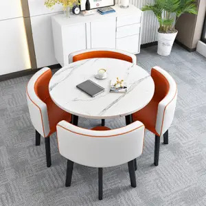 Simple Recepción y negociación pequeña mesa redonda mesa de recepción negociación reunión mesa de invitados y silla traje Oficina área de descanso mesa y silla combinación