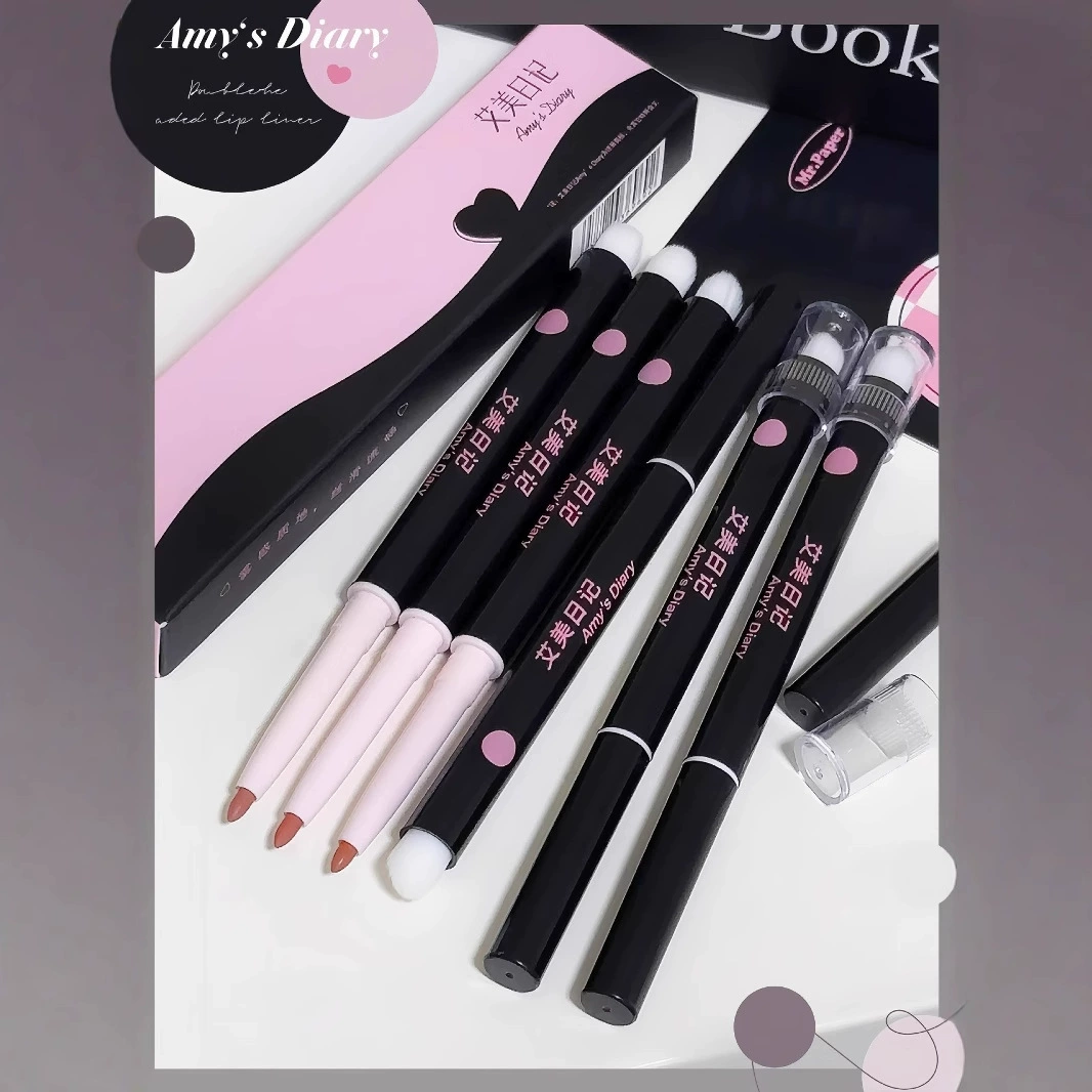 Двусторонняя кисть для губ Amy Diary, водостойкая, долговечная, с антипригарным покрытием, натуральный контур, губная помада, ручка