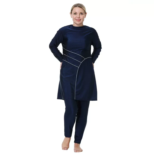 Factory In-Stock Ultra-Loose Plus-Size Conservative Swimwear for Women, Sun-Protective Swimsuit for Plus-Size Moms H1029