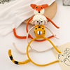 Three dimensional knitted headband handmade, woven hair accessory, hairpins for face washing, cat, tiger