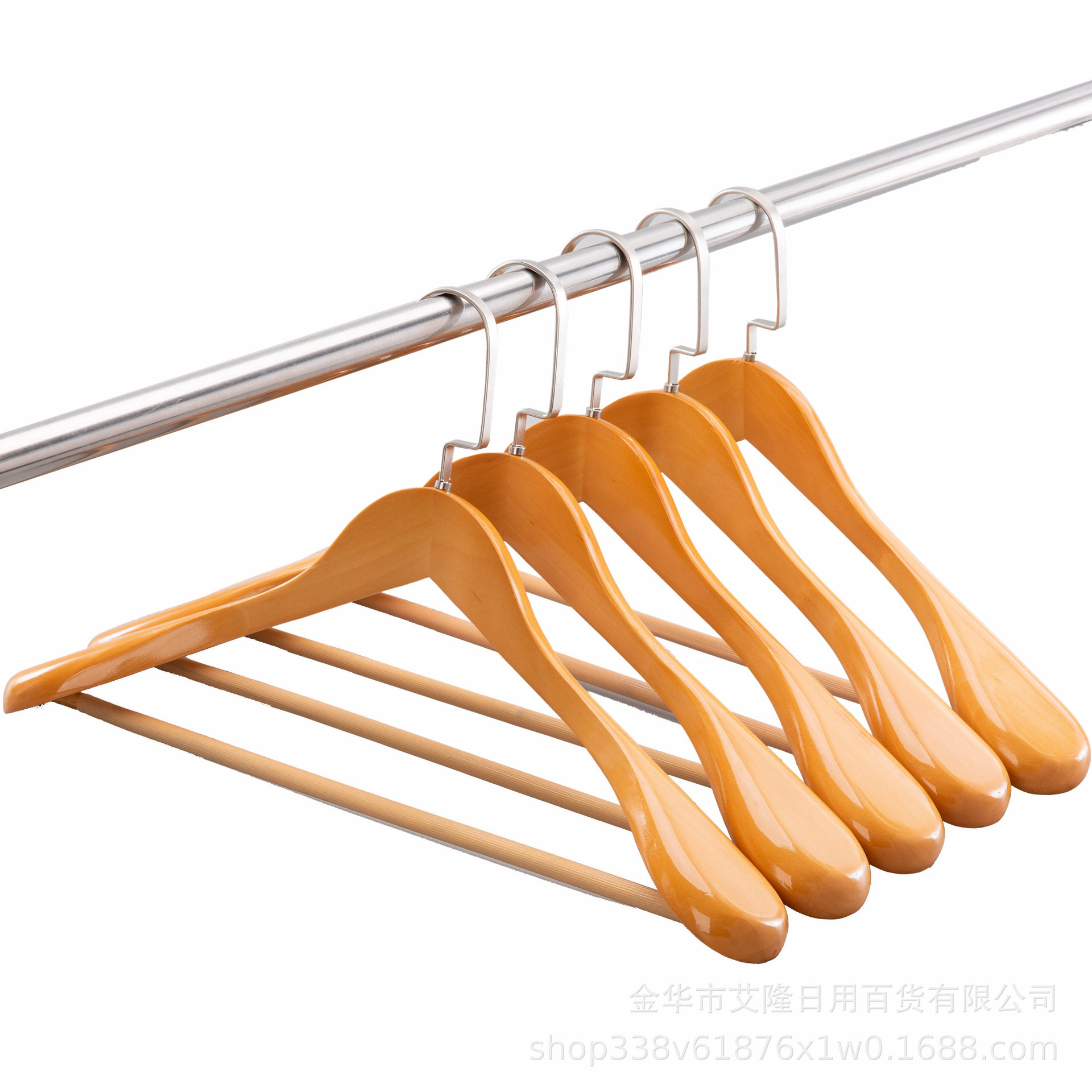 Percha de ropa de madera maciza sin costura de hombro ancho percha de ropa de madera tienda de ropa percha de ropa para adultos percha de ropa