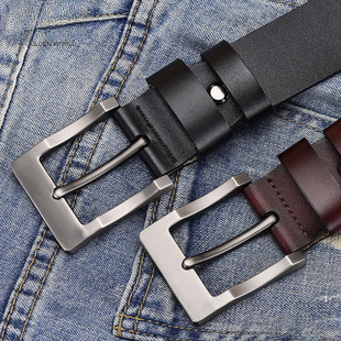 Produttori popolari all'ingrosso cintura da uomo in pelle di vacchetta con fibbia ad ardiglione a due strati cintura da uomo retrò versatile da lavoro_voghion.com