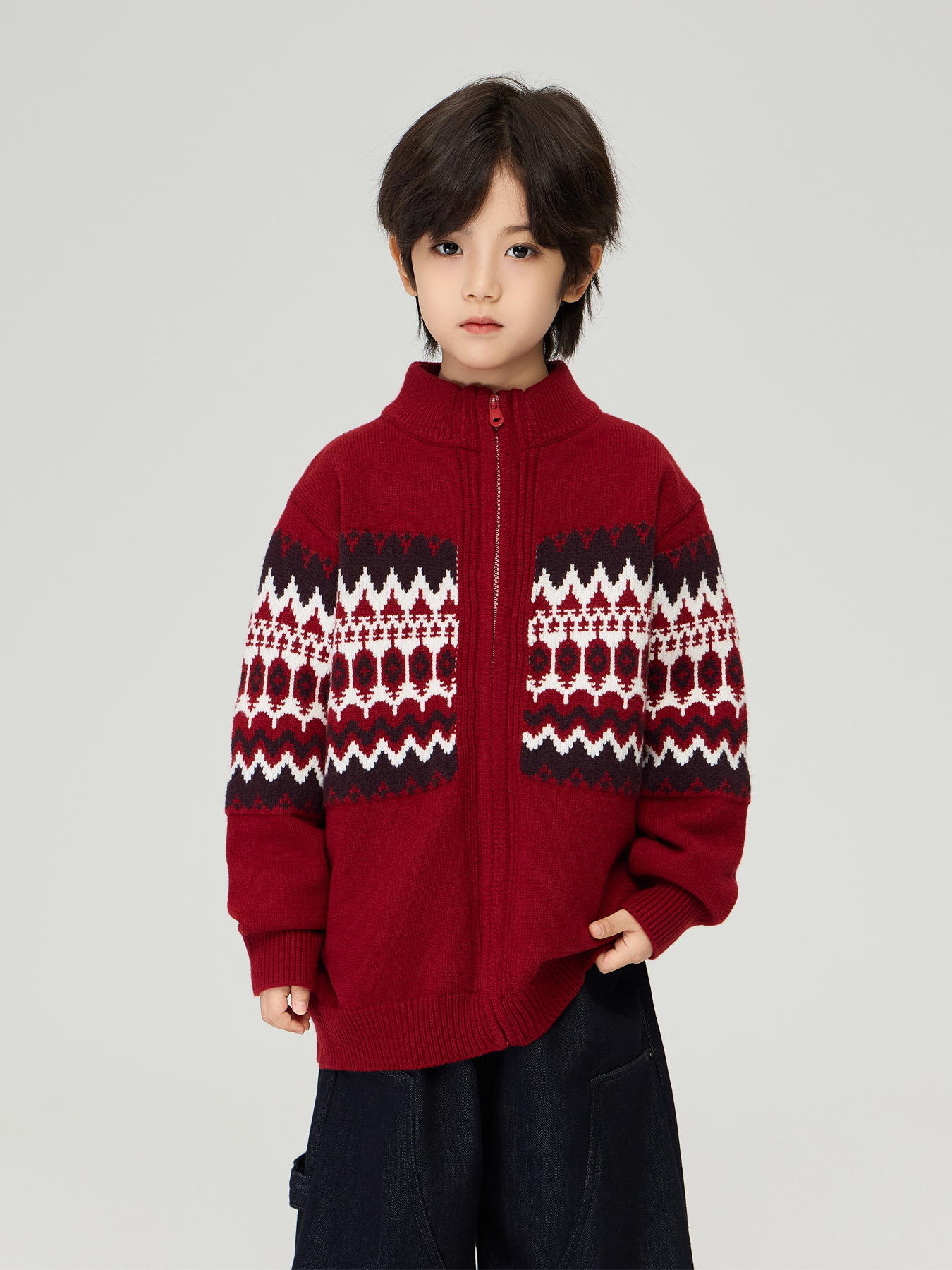 Winter children's festive knitted sweater