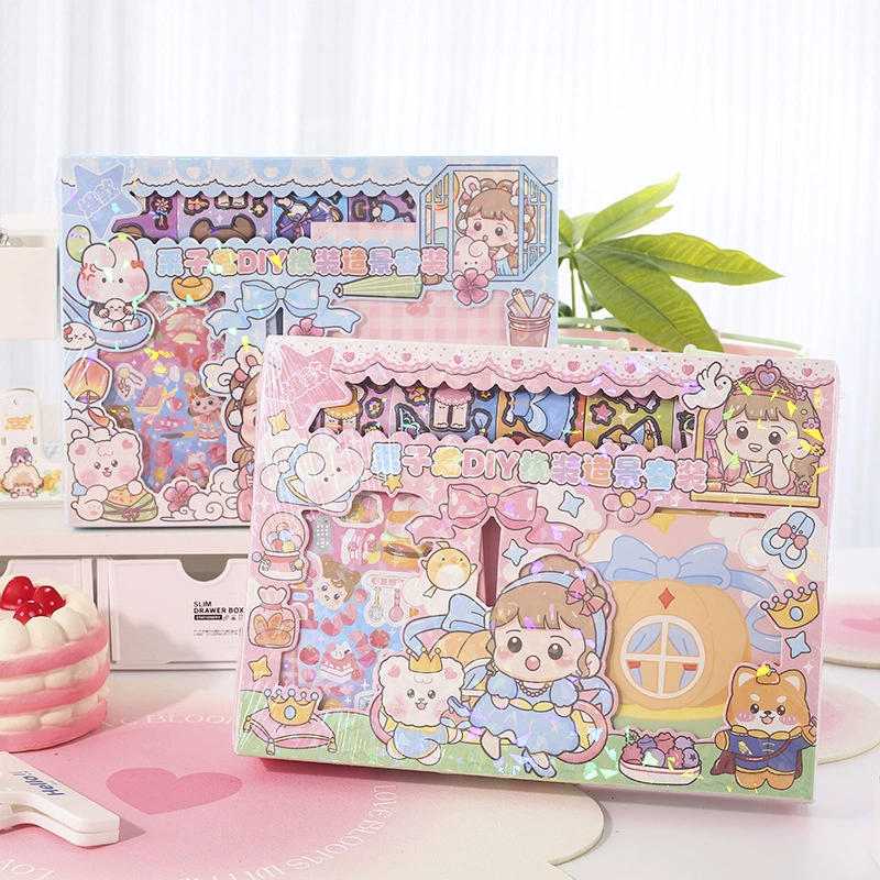 Каштан Король DIY Дресс-ап Пейзаж костюм Кий Девушка Персонаж Дресс-ап Наклейка Мультфильм Веселая Сцена Наклейка