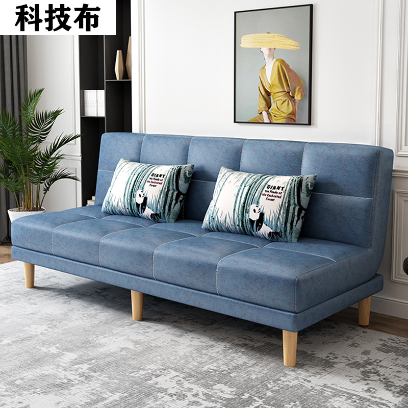 Fábrica directa sofá de piel de gato garra sala de estar pequeña casa de alquiler tienda de ropa doble plegable multifuncional dos