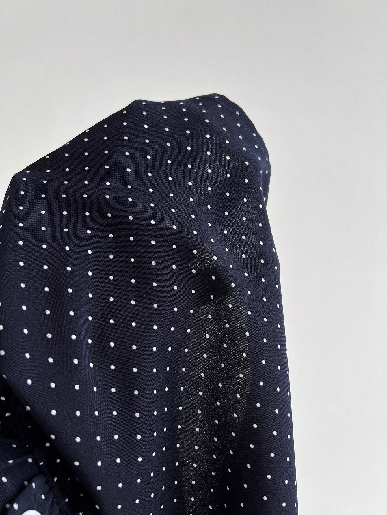 Women's Summer Elegant French Style Waist Cinching Short Sleeve Square Neck Polka Dot Shirt_ecoleips.com