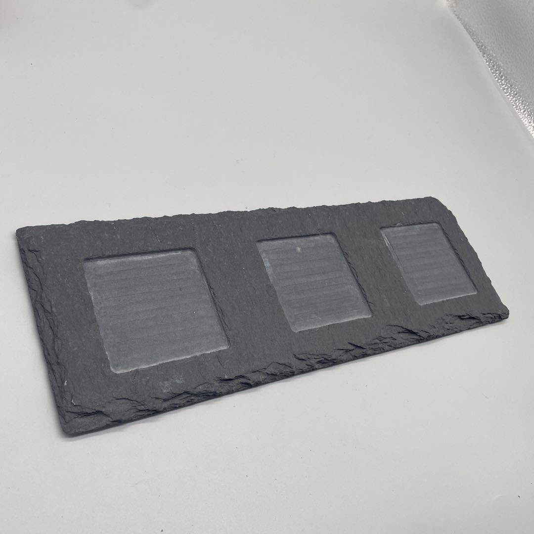Placa de pizarra japonesa ranura rectangular taza de vino estera occidental restaurante pizarra placemat suministro directo de fábrica