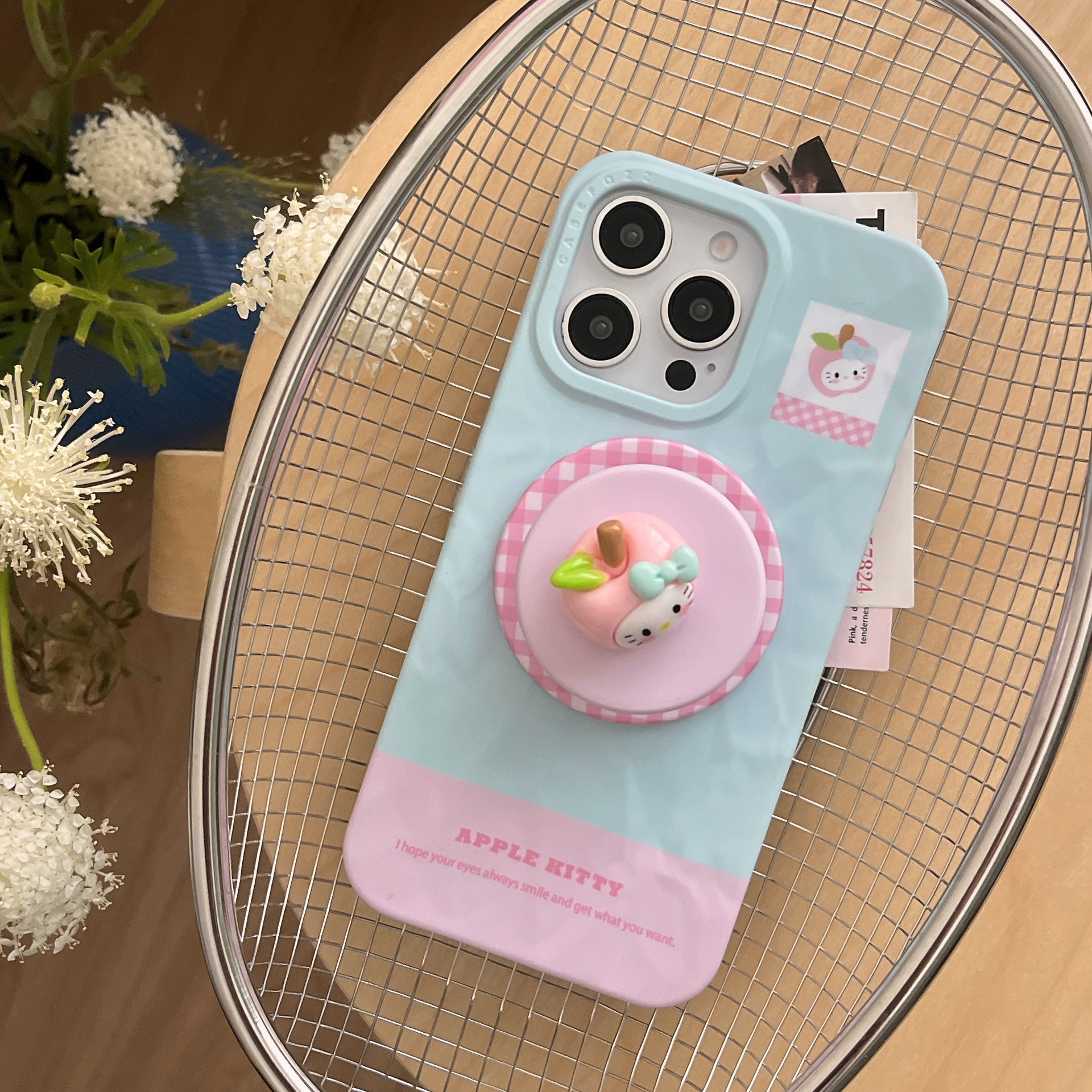 Empalme simple Inglés Apple KT cat para iPhone15Pro funda para teléfono móvil 16ProMax dibujos animados 14/13 femenino