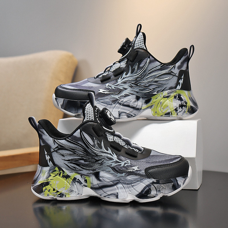 Primavera y otoño nuevos zapatos de baloncesto infantiles ligeros y transpirables zapatos deportivos para niños de moda para niños grandes zapatos de carreras